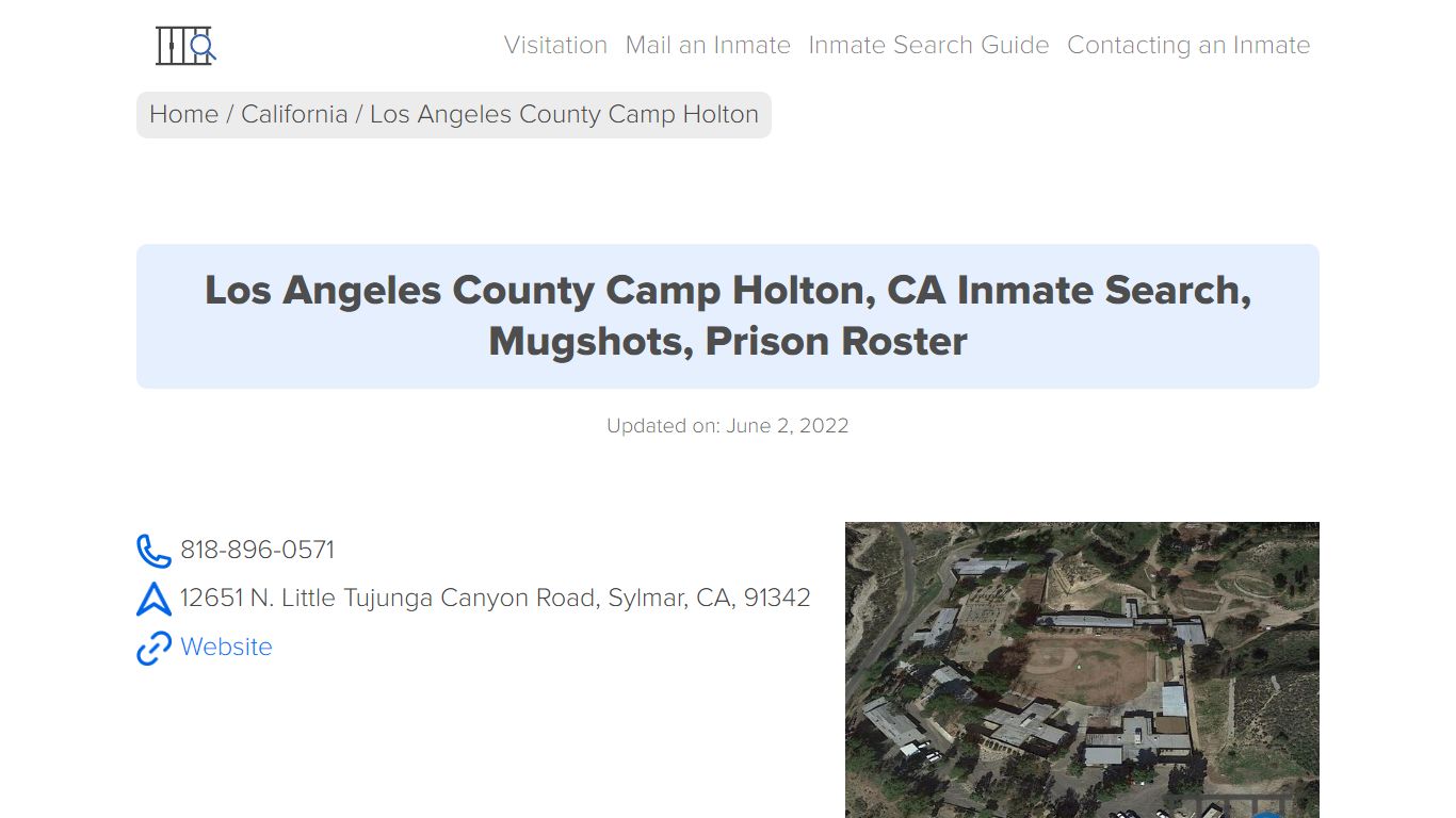 Los Angeles County Camp Holton, CA Inmate Search, Mugshots ...